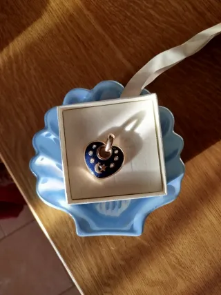 Ciondolo cuore vintage nero e oro