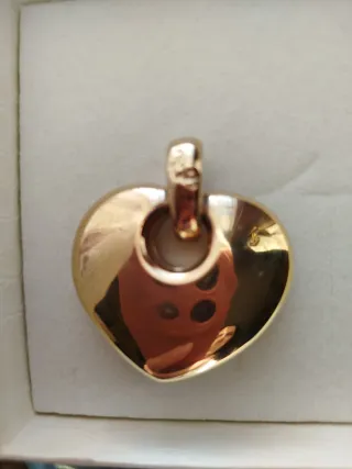 Ciondolo cuore vintage nero e oro