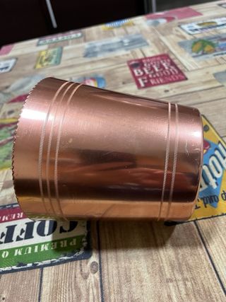 Cubitera aluminio  anodizado color cobre y pinzas.