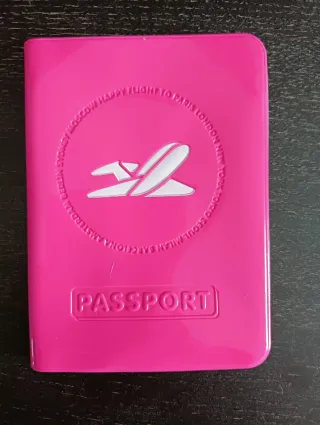 Funda de Pasaporte Rosa con Diseño de Avión