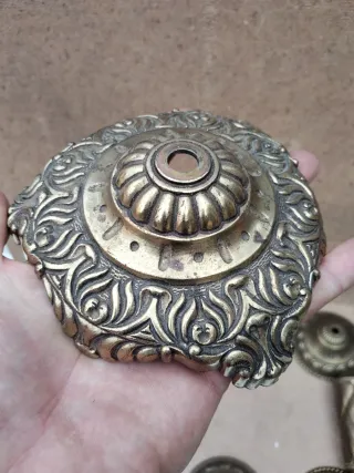 Piezas lámpara antigua metal dorado retro repuesto