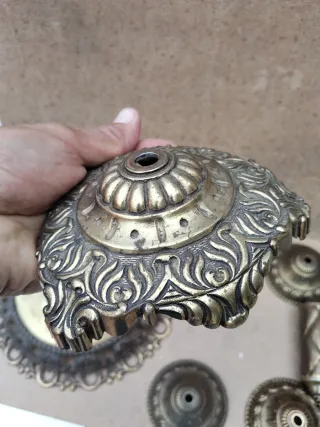 Piezas lámpara antigua metal dorado retro repuesto