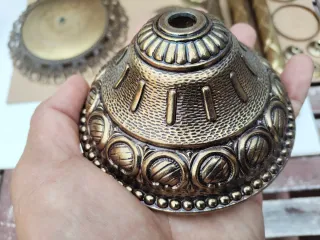 Piezas lámpara antigua metal dorado retro repuesto