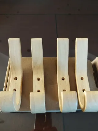 4 Ganci Legno Appendiabiti