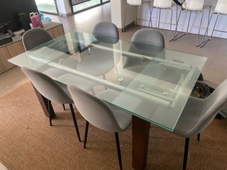 Mesa Comedor Extensible Cristal 160x90cm (240cm)