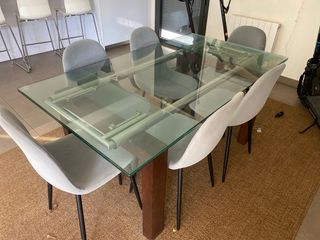 Mesa Comedor Extensible Cristal 160x90cm (240cm)