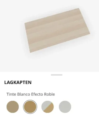Tablero Roble Blanco LAGKAPTEN de IKEA.