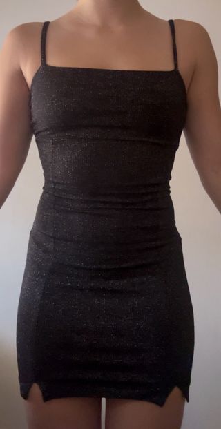 Vestido corto brillante negro