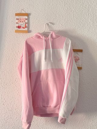 Sudadera Adidas Rosa y Blanca