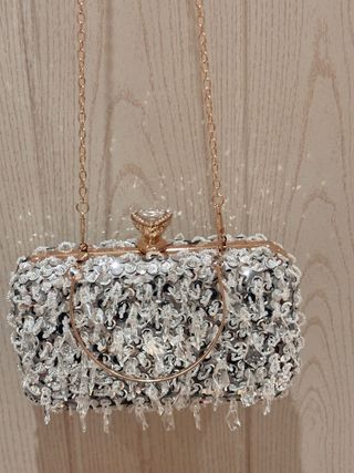 Bolso de fiesta dorado y plateado