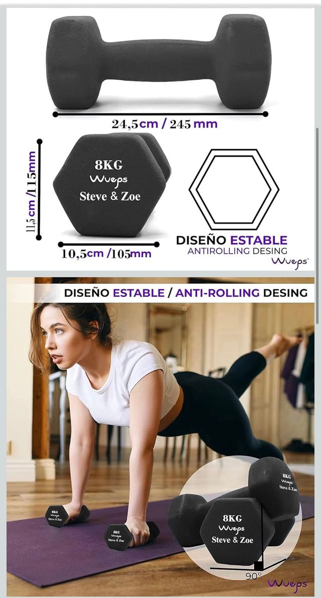 Mancuernas 8KG Steve & Zoe (Par)