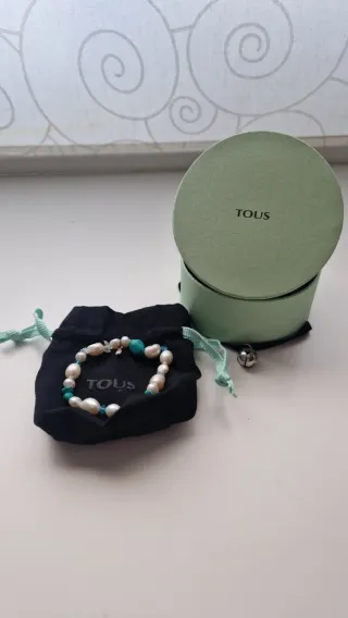 Pulsera Tous Turquesa y Perlas