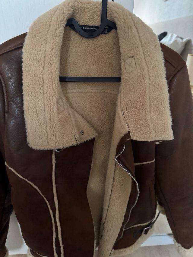 Chaqueta de piel con pelo