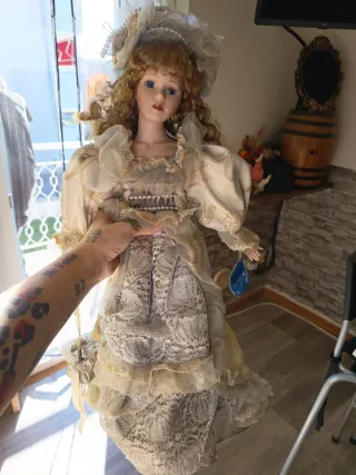 Bambola vintage alta 54 cm