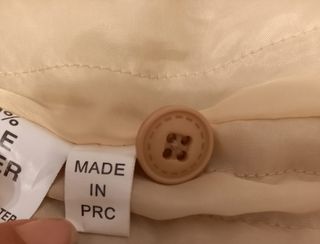 Giacca imbottita in vera pelle vintage beige 