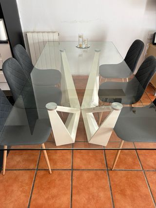 Mesa Comedor Diseño Conforama Cristal