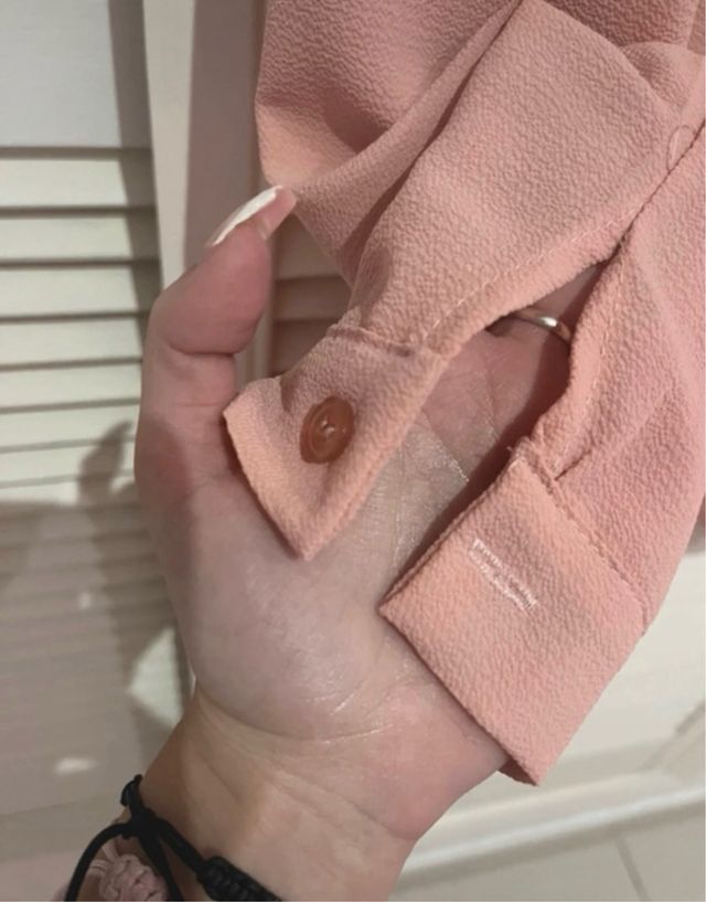 Sobrecamisa Camisa rosa con pedrería S/M nueva