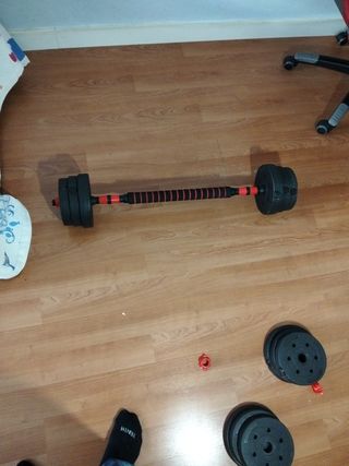 Mancuernas con discos y barras