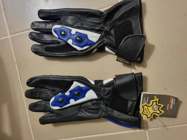 Guantes Moto Talla L Azul y Blanco