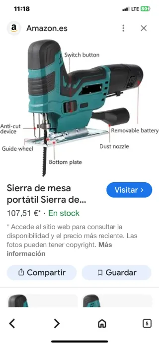 Sierra de calar STANEW 650W + 5 cuchillas