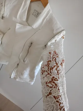 Torera blanca encaje Talla S