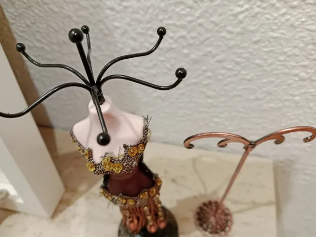 Soporte Pendientes Metal Dorado