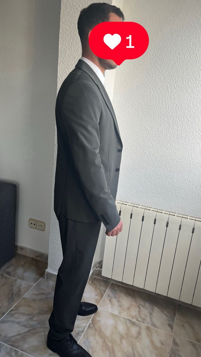 Traje de chaqueta gris hombre talla 46