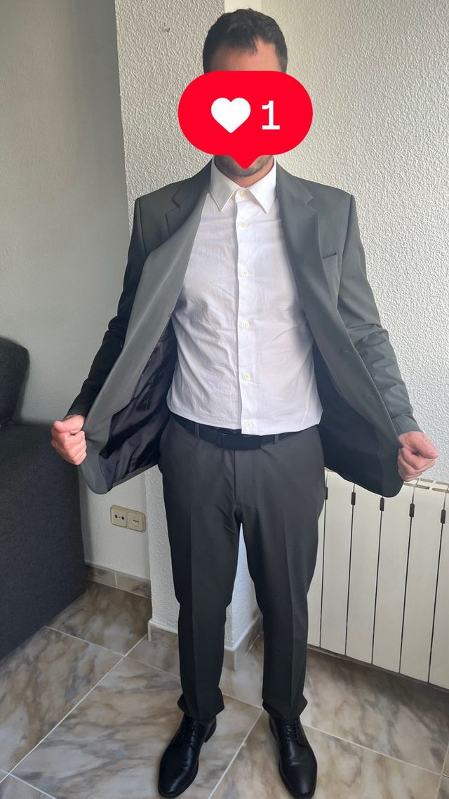 Traje de chaqueta gris hombre talla 46