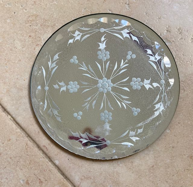 4 Posavasos de cristal grabado