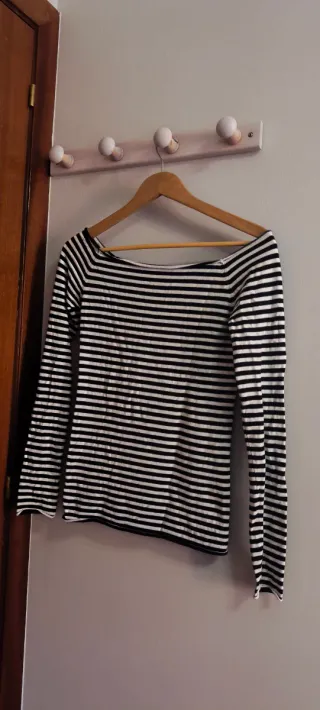 Camiseta rayas cuello amplio T.S