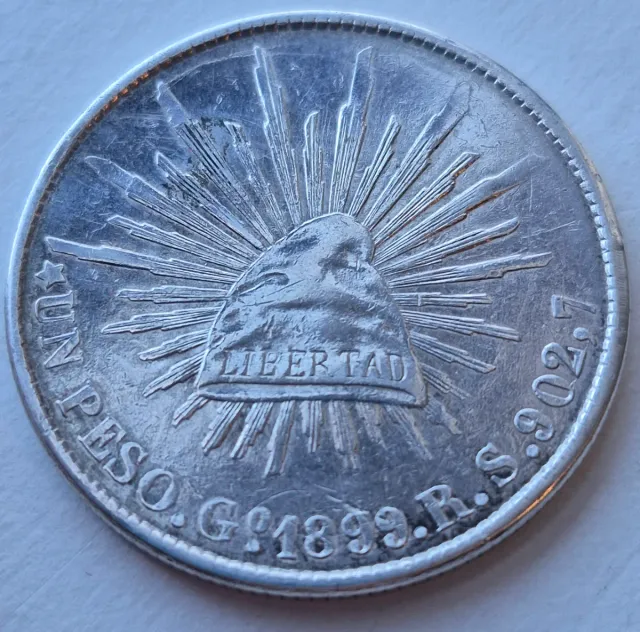 Moneda México 1 Peso 1899 Go Rs