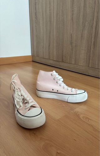 Botas altas Lefties rosa y blanco