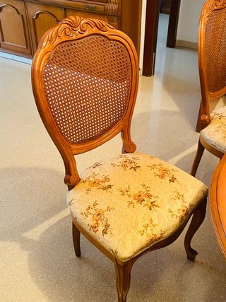 Silla de salón con asiento floral