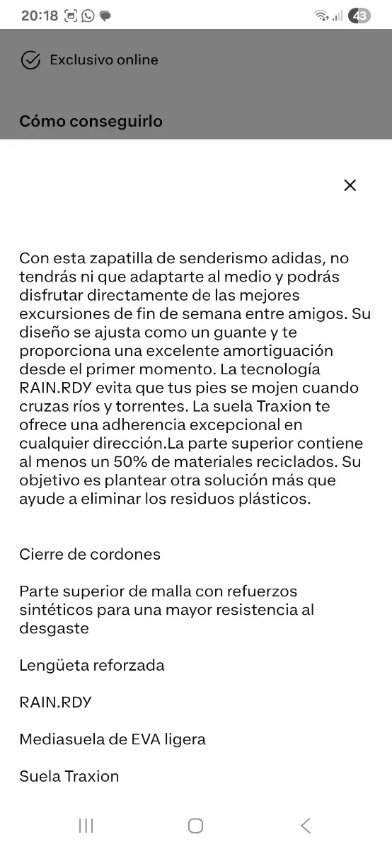 Botas Adidas Hombre Talla 42 Negras