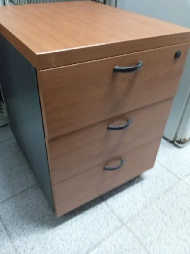 Cajonera 3 cajones madera y negro