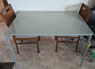 Mesa Comedor Cristal y Metal