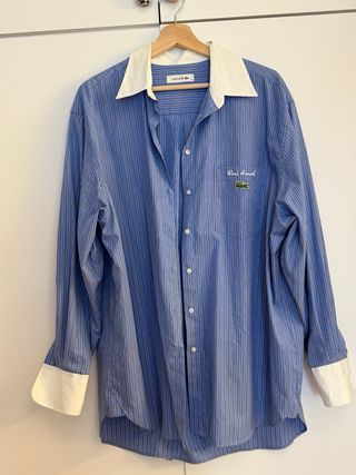 Camisa Lacoste Rayas Azules Talla 44