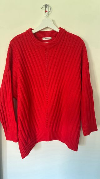 Jersey oversize rojo de punto