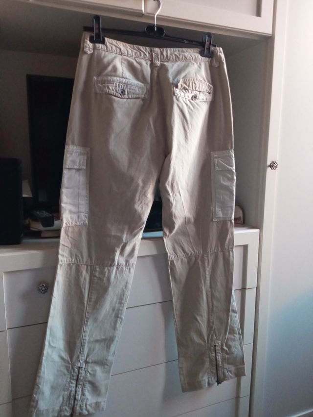 Pantaloni cargo uomo beige