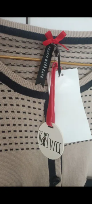 Chaqueta torera beige y negra Talla M