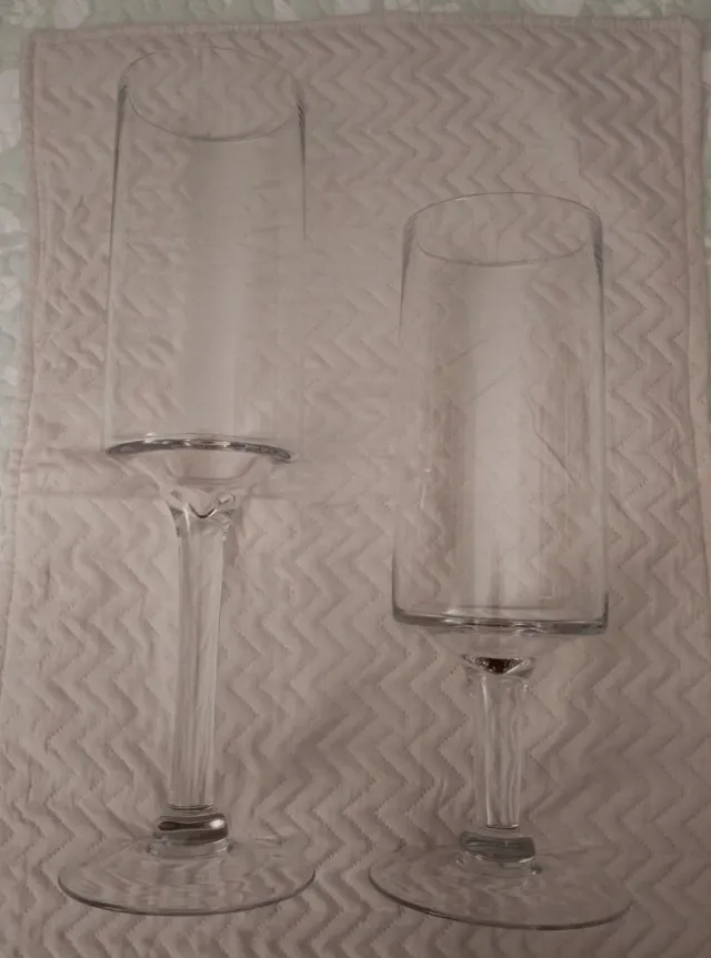 Portavelas copas cristal set 2