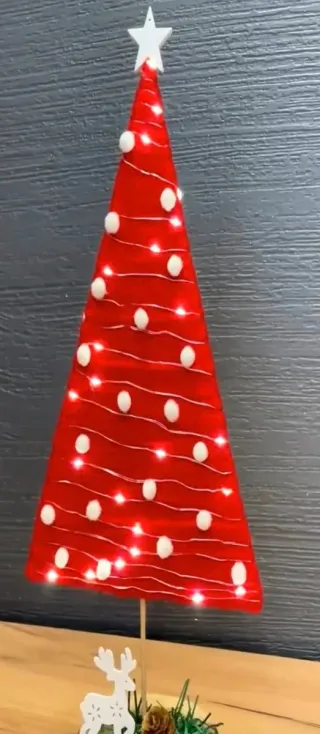 Centro de Navidad Rojo con Luces
