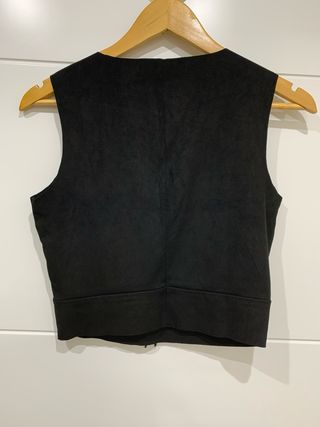 Top Zara Negro Flecos Talla XS