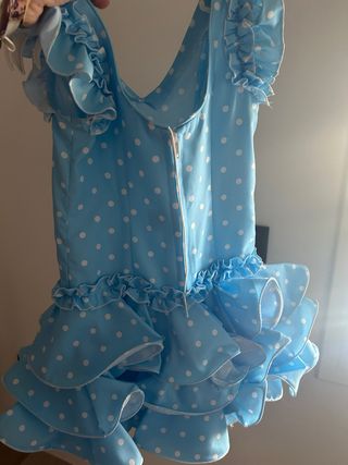Vestido niña feria lunares. talla 4. muy poco uso