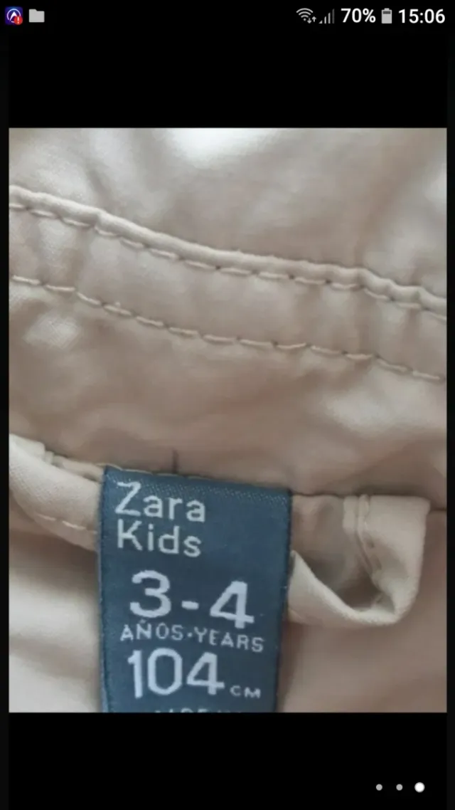 Gabardina Zara Niña Talla 104 (3-4 años)