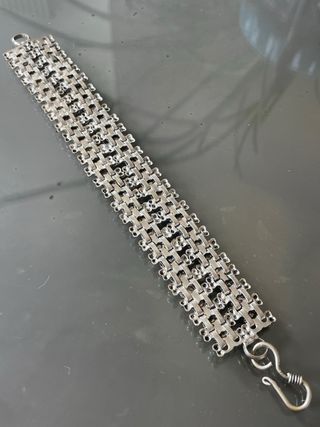 Braccialetto indiano metallo argentato