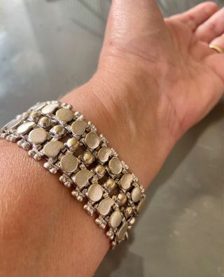 Braccialetto indiano metallo argentato