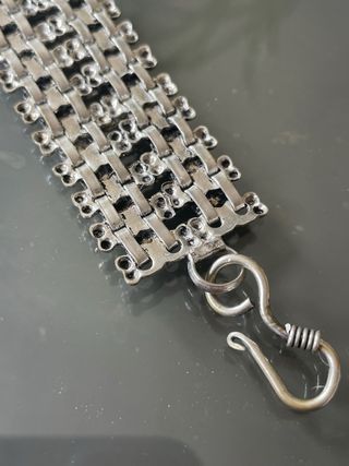 Braccialetto indiano metallo argentato