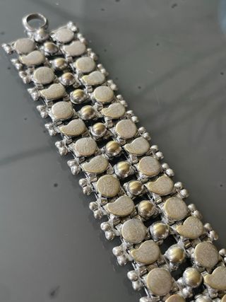 Braccialetto indiano metallo argentato