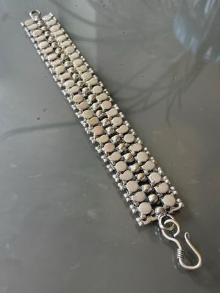 Braccialetto indiano metallo argentato